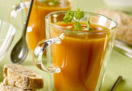 Velout� de potiron au bouillon de poule